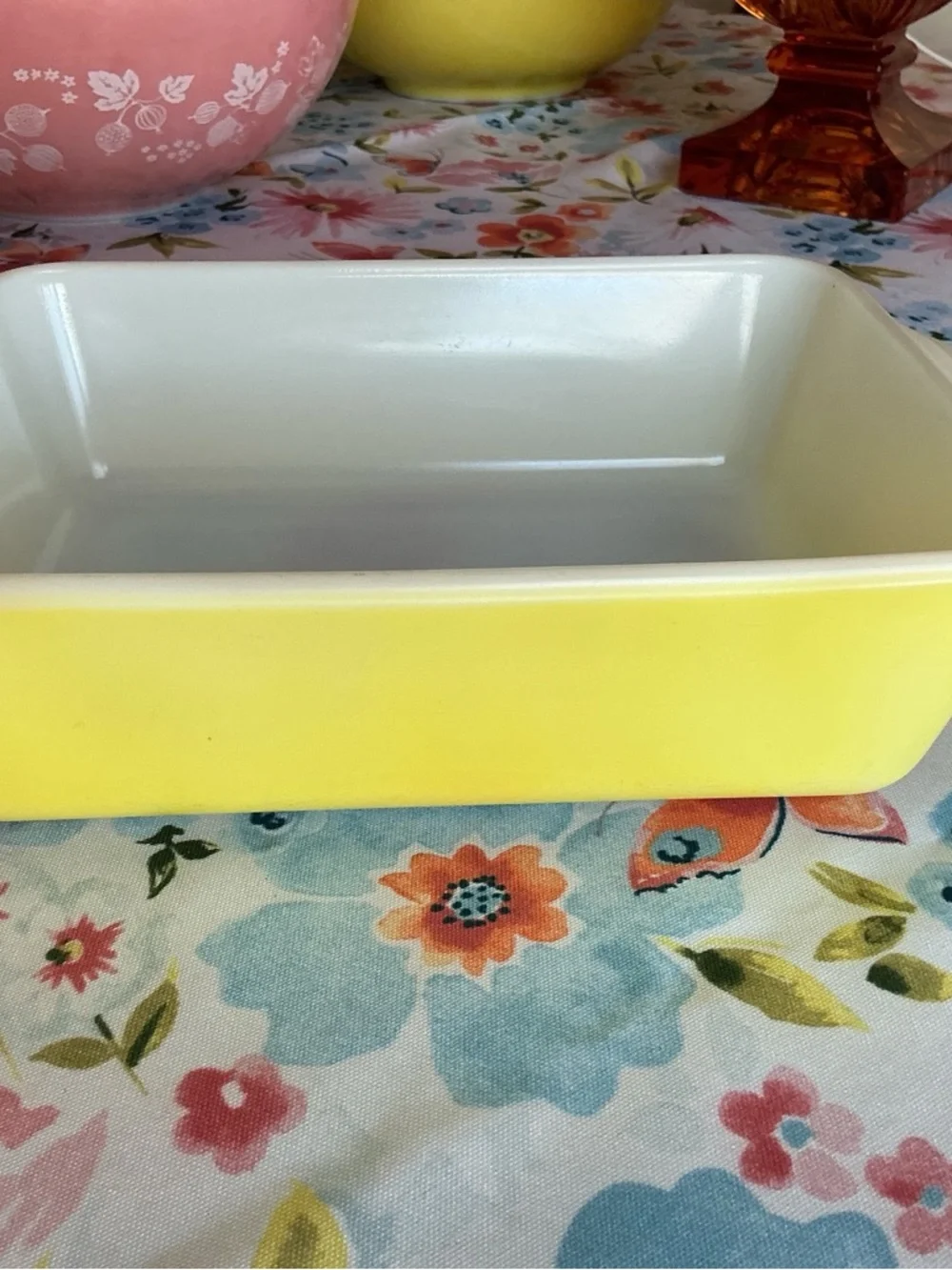 Vintage Pyrex Yellow Refrigerator Dish 503-B - A-3 4 - PAT OFF - FRIDGIE
